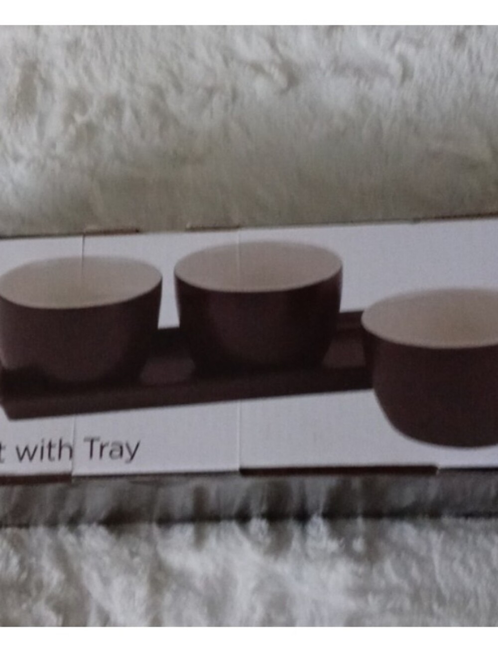3 Bowl Condiment Set with Tray Parini Ceramic Set NWT - Picture 4 of 4
